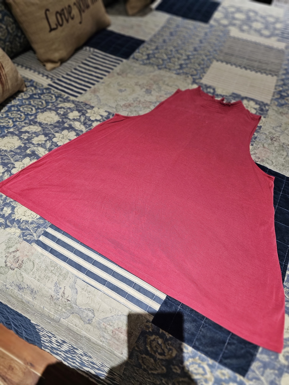 LOFT Red Brick Color A-Line Sleeveless Top